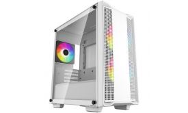 DEEPCOOL Ház Mini-ITX/Micro-ATX CC360 WH ARGB Tápegység nélkül, Fehér Üvegfalú