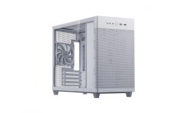 Asus Prime AP201 Tempered Glass táp nélküli ablakos MT Mini Tower számítógépház, fehér