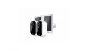 Arlo Essential (Gen.2) Bundle 2K Outdoor Security Camera - 2 Camera Kit + 2 Essential Solar Panel Charger, White (VMK3250-100EUS)