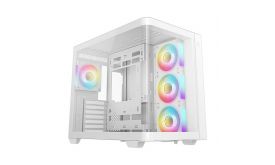 DEEPCOOL Ház ATX CG530U 4F WH, Tápegység nélkül, fehér, Üvegfalú
