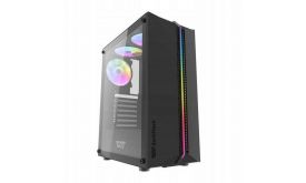 Darkflash DK151 LED-es számítógépház + 3 RGB ventilátor (DK151 BLACK)