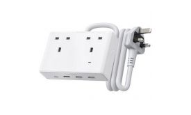 UGREEN Nexode S620 Brit szabvány 2x hálózati csatlakozó, 3x USB, 1x USB-C, 1,5 m Fehér Elosztó (85170)