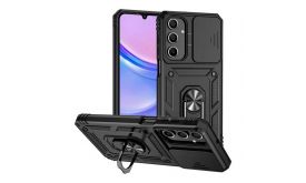 Gigapack Defender szilikon telefonvédő (ütésállóság, tartógyűrű, kameravédő) FEKETE (GP-161527)