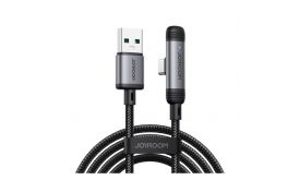 JOYROOM S-A56 ENJOYX SERIES adatkábel (USB - Type-C, 3A, gyorstöltő, 90 fokos, cipőfűző, 120cm) FEKETE (S-A56_AC)