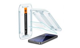 SPIGEN EZ FIT HD képernyővédő üveg 2db (2.5D, tokbarát, ultravékony, 0.2mm, 9H + segédkeret) ÁTLÁTSZÓ (AGL08729)