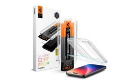 SPIGEN GLASS TR EZ FIT PRO HD képernyővédő üveg (2.5D, tokbarát, ultravékony, 0.2mm, 9H + segédkeret) ÁTLÁTSZÓ (AGL10097)
