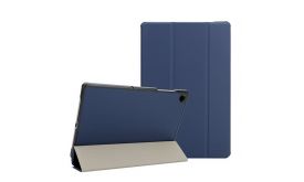 TACTICAL BOOK TRIFOLD tok álló, bőr hatású (aktív FLIP, oldalra nyíló, TRIFOLD, asztali tartó) SÖTÉTKÉK (57983128791)