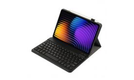 Gigapack Tok álló, bőr hatású (FLIP, bluetooth billentyűzet, asztali tartó, QWERTY, angol nyelvű) FEKETE (GP-169156)