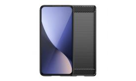 Gigapack Szilikon telefonvédő (ütésállóság, légpárnás sarok, szálcsiszolt, karbon minta) FEKETE (GP-169309)