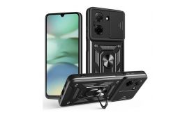 Gigapack Defender szilikon telefonvédő (ütésállóság, tartógyűrű, kameravédő) FEKETE (GP-170069)