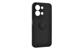 Gigapack Szilikon telefonvédő (tartógyűrű, mikrofiber plüss belső, mágneses, kameravédő) FEKETE (GP-173991)