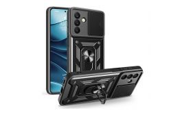 Gigapack Defender szilikon telefonvédő (ütésállóság, tartógyűrű, kameravédő) FEKETE (GP-172486)
