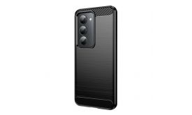Gigapack Szilikon telefonvédő (ütésállóság, légpárnás sarok, szálcsiszolt, karbon minta) FEKETE (GP-174589)