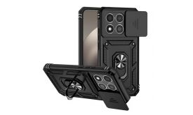 Gigapack Defender szilikon telefonvédő (ütésállóság, tartógyűrű, kameravédő) FEKETE (GP-180129)