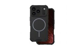 Gigapack Defender műanyag telefonvédő (ütésállóság, légpárnás sarok, matt, szilikon belső, MagSafe) FEKETE (GP-181481)
