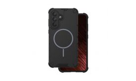 Gigapack Defender műanyag telefonvédő (ütésállóság, légpárnás sarok, matt, szilikon belső, MagSafe) FEKETE (GP-181483)