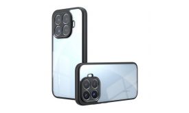 Gigapack Szilikon telefonvédő (ütésállóság, átlátszó hátlap) FEKETE (GP-189534)