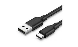 UGREEN US287 adatkábel (USB - Type-C, 3A, gyorstöltő, 200cm) FEKETE (60118)