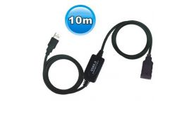 WIRETEK kábel USB Hosszabbító A-A, 10m, Male/Female, Aktív (VE594)