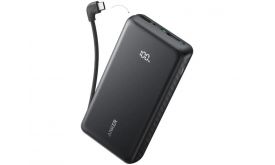 Anker Zolo Power Bank (20K, 22.5W, Built-In USB-C Cable) Black (A110EH11)