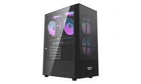 Darkflash A290 számítógépház + 3 RGB ventilátor (fekete) (A290)