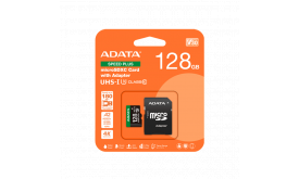 ADATA Memóriakártya MicroSDXC 128GB + Adapter SPEED PLUS UHS-I U3 (180/160)