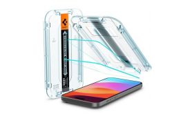 SPIGEN EZ FIT HD képernyővédő üveg 2db (2.5D, tokbarát, ultravékony, 0.2mm, 9H + segédkeret) ÁTLÁTSZÓ - Iphone 16 (AGL06903)