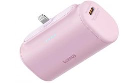 Baseus Compact 20W gyorstöltő powerbank, 5000mAh, iPhone csatlakozóval (P10068307413-00) rózsaszín