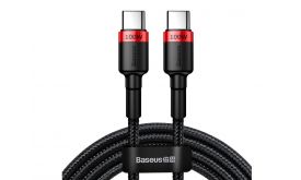 Baseus Cafule USB-C/C adat/töltő kábel PD2.0 100W (20V 5A) 2m (CATKLF-AL91) Fekete/Piros