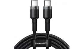 Baseus Cafule USB-C/C adat/töltő kábel PD2.0 100W (20V 5A) 2m (CATKLF-ALG1) szürke/fekete