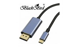BLACKBIRD Kábel USB-C male to Displayport 1.4 male 2K/4K 2m, Fekete (BH1907)