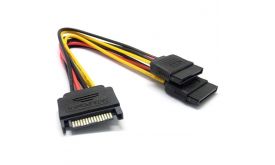 BLACKBIRD Tápkábel SATA 15 pin male to 2xSATA HDD (BH1500)