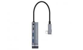 Baseus Bend Angle No.7 USB Type-C HUB, szürke (CAHUB-CWJ0G)