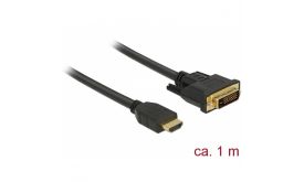 DeLock HDMI Male - DVI 24+1 Male kétirányú kábel 1m
