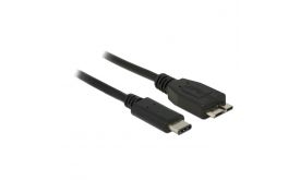 DELOCK kábel USB 3.1 Gen 2 Type-C male to USB Type Micro-B male, 0.5m, fekete (83676)