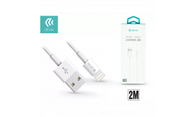 DEVIA  APPLE IPHONE LIGHTNING USB TÖLTŐ- ÉS ADATKÁBEL 2 M-ES VEZETÉKKEL - SMART CABLE LIGHTNING - WHITE (ST311598)