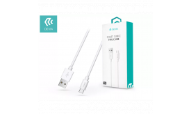 DEVIA USB - USB TYPE-C ADAT- ÉS TÖLTŐKÁBEL 1 M-ES VEZETÉKKEL - SMART USB TYPE-C 2.0 CABLE - WHITE (ST993405)