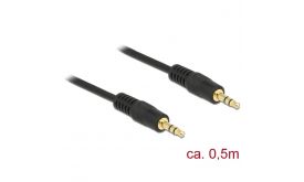 DELOCK Stereo jack 3.5mm 3 pin male/male összekötő kábel, 0.5m (83742)