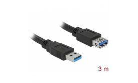 DELOCK kábel USB 3.0 Type-A male / female hosszabbító 3m fekete (85057)
