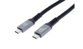 Dviced USB4 Braided kábel, 80 Gbps, 240 W, Thunderbolt kompatibilis 1m, fekete (DV120014)