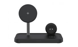 Dviced 3-in-1 magnetic wireless stand w cable, wall charger, Black (DV230005)