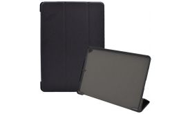 Tok álló, bőr hatású (aktív flip, oldalra nyíló, TRIFOLD asztali tartó funkció) FEKETE - iPad 10.2 (2019) (GP-109506)