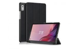 Tok álló, bőr hatású (aktív FLIP, oldalra nyíló, TRIFOLD, asztali tartó) FEKETE - Lenovo Tab M9 (GP-138220)