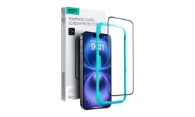 ESR képernyővédő üveg (2.5D, 0.33mm, 9H + segédkeret) FEKETE Iphone 16 (GP-164280)