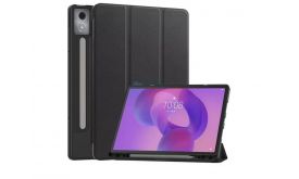 Tok álló, bőr hatású (aktív FLIP, oldalra nyíló, TRIFOLD, asztali tartó, ceruza tartó) FEKETE - Ideapad Tab Pro (GP-168536)
