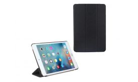 Tok álló, bőr hatású (aktív flip, oldalra nyíló, TRIFOLD asztali tartó funkció, textil minta) FEKETE - Apple IPAD9.7 (GP-70040)