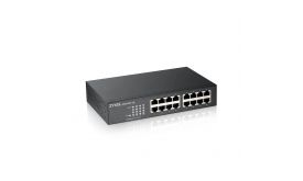 ZYXEL Switch 16x1000Mbps Fémházas Rackes Unmanaged DIP Selector, GS1100-16S-EU0101F