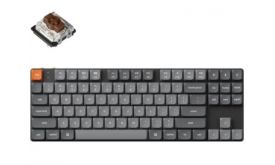 Keychron K1 Max Bluetooth / vezeték nélküli HU Gateron low-profile Red mechanikus billentyűzet, fekete (K1M-H1Z-HU)