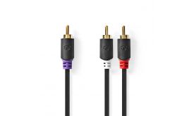 Nedis CABW24000AT30 RCA dugó - 2x RCA dugó, mélynyomó kábel, 3m