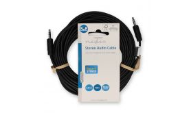 Nedis CAGL22000BK100 sztereo audio kábel, 3,5 mm jack dugó - 3,5 mm jack dugó, 10m
